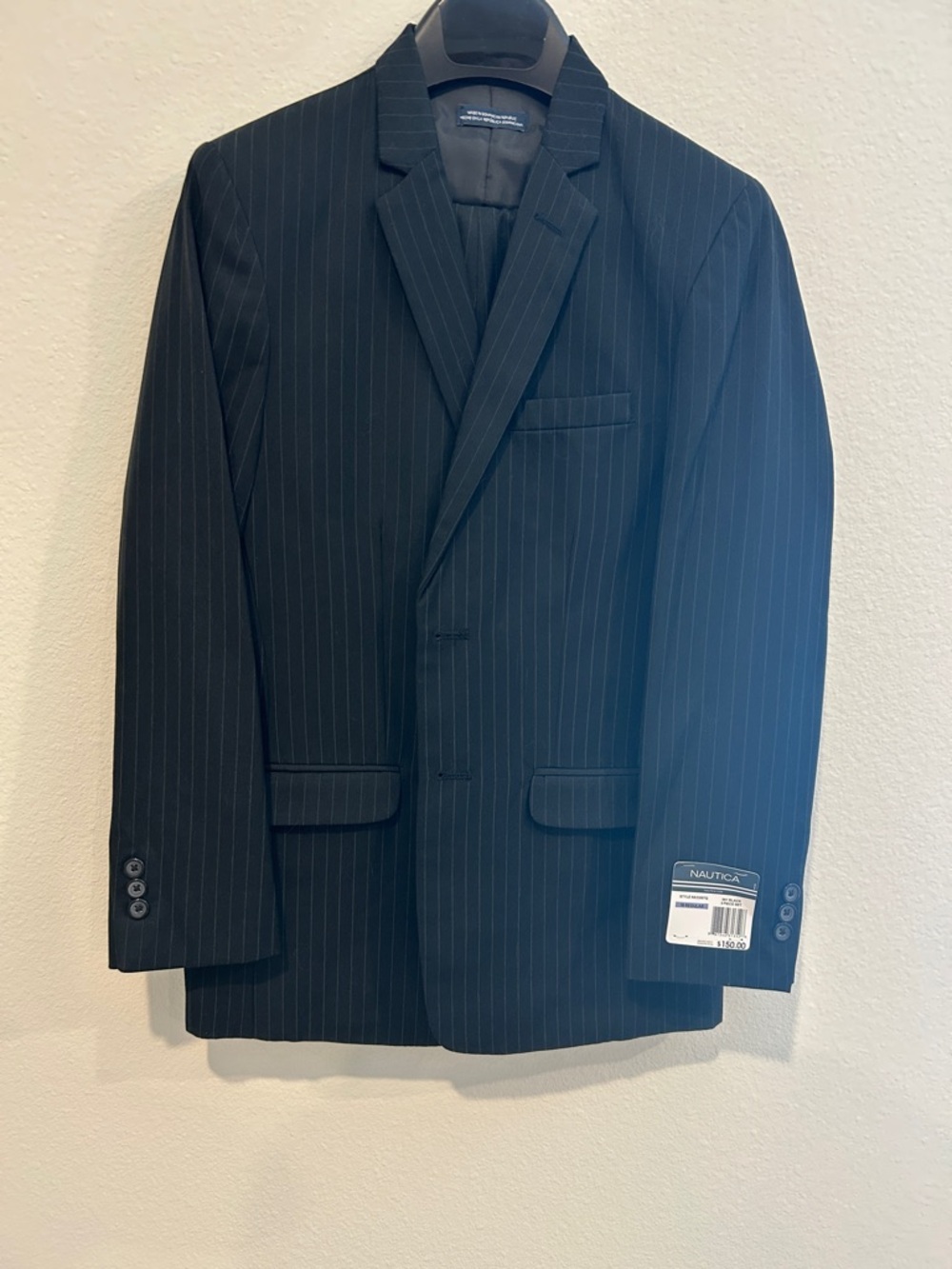 Nautica Black Pinstripe Boy’s 3 - Piece Suit